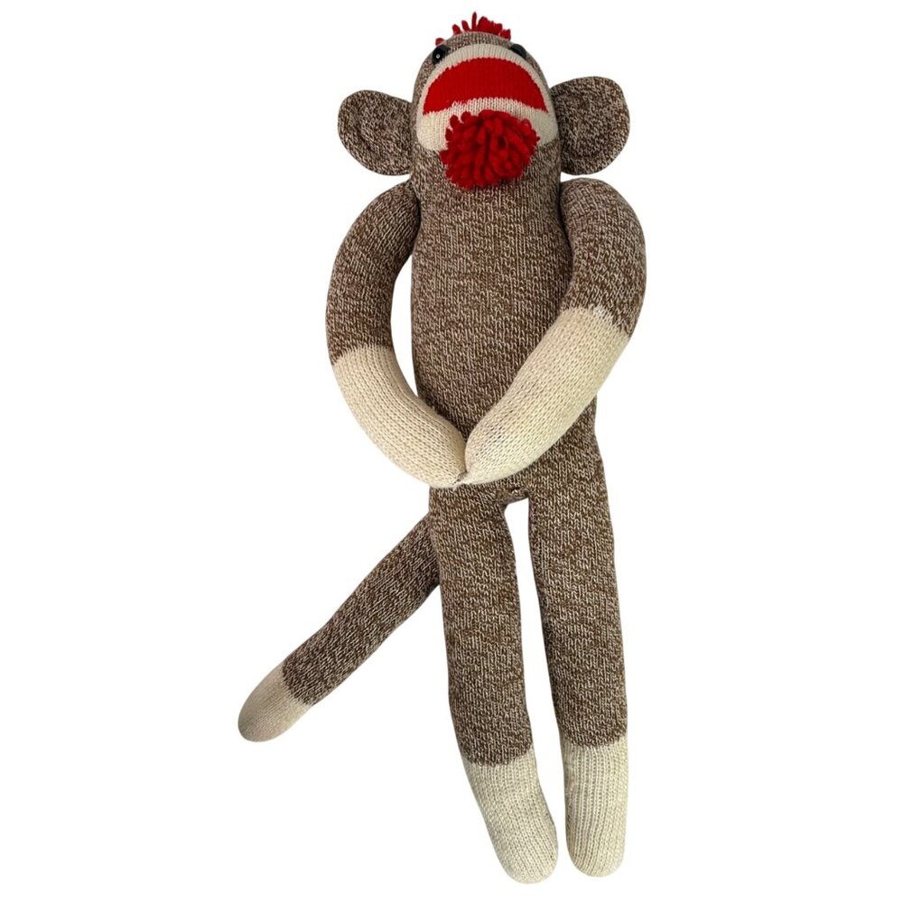 Ozark Mountain Kids Sock Monkey Plush Brown & Cream 20 Inches Stuffed Animal VTG - Picture 10 of 11